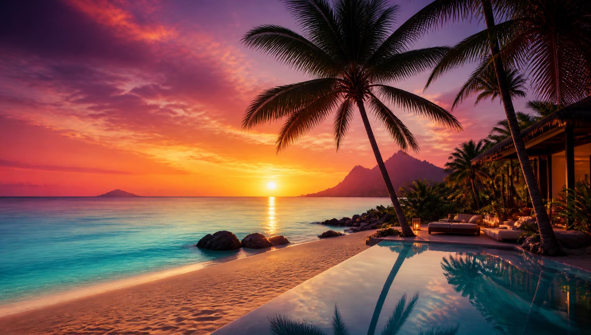 Tropical sunset over the sea, the signature CycleAI backdrop